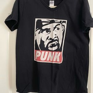 Men’s Punk T-Shirt Vintage Black Color Size Medium